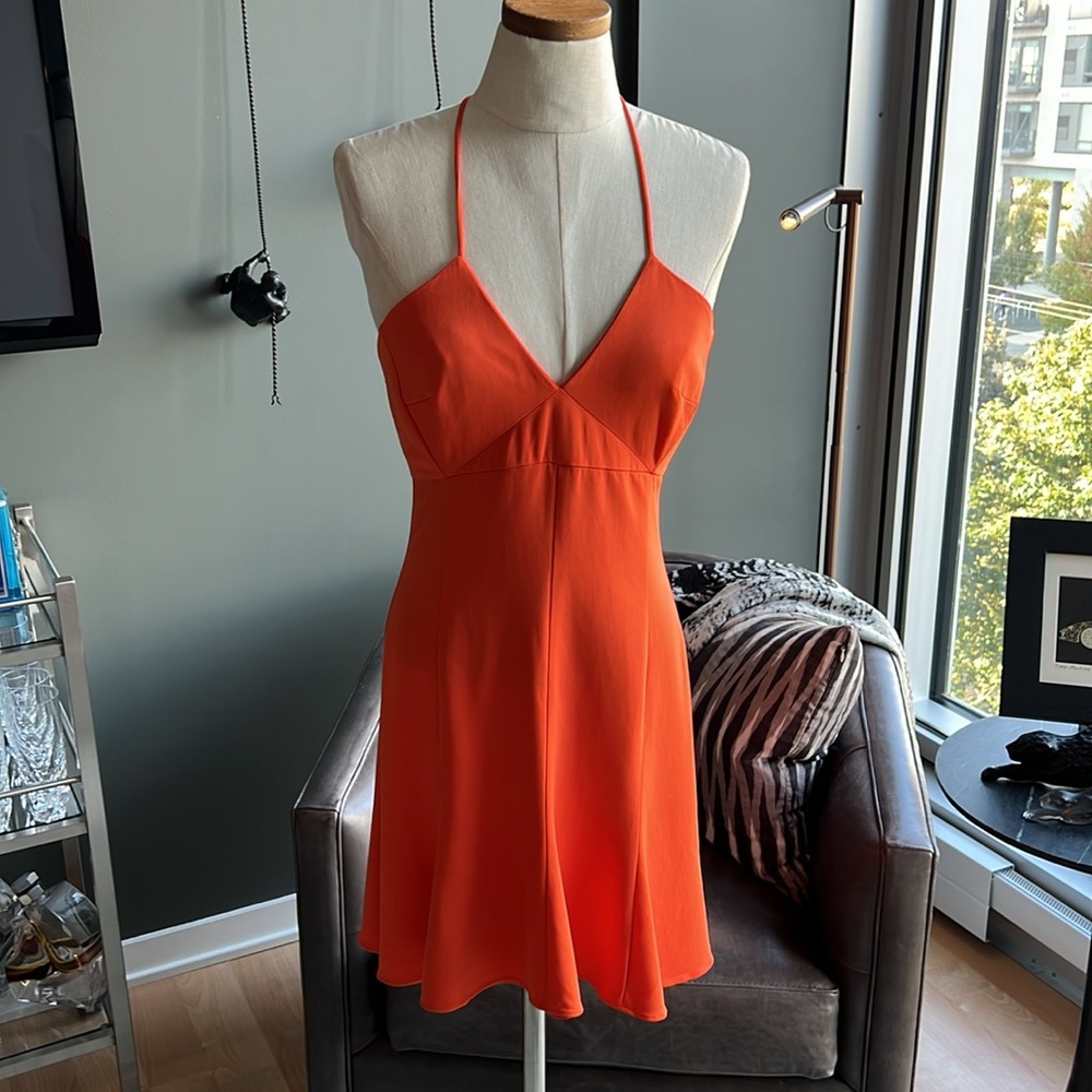 New REISS Trina Strappy Mini Dress in Orange Size 10 UK / 6 US - Picture 2 of 9